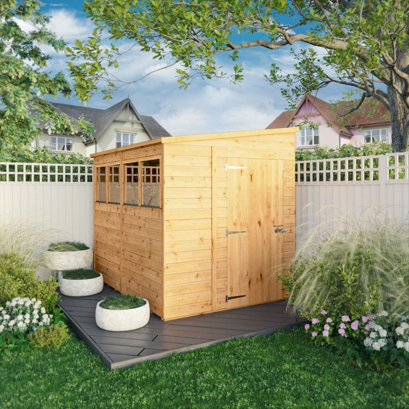 Mercia 8 X 6 Woodsman Shiplap Pent Shed (Glass)