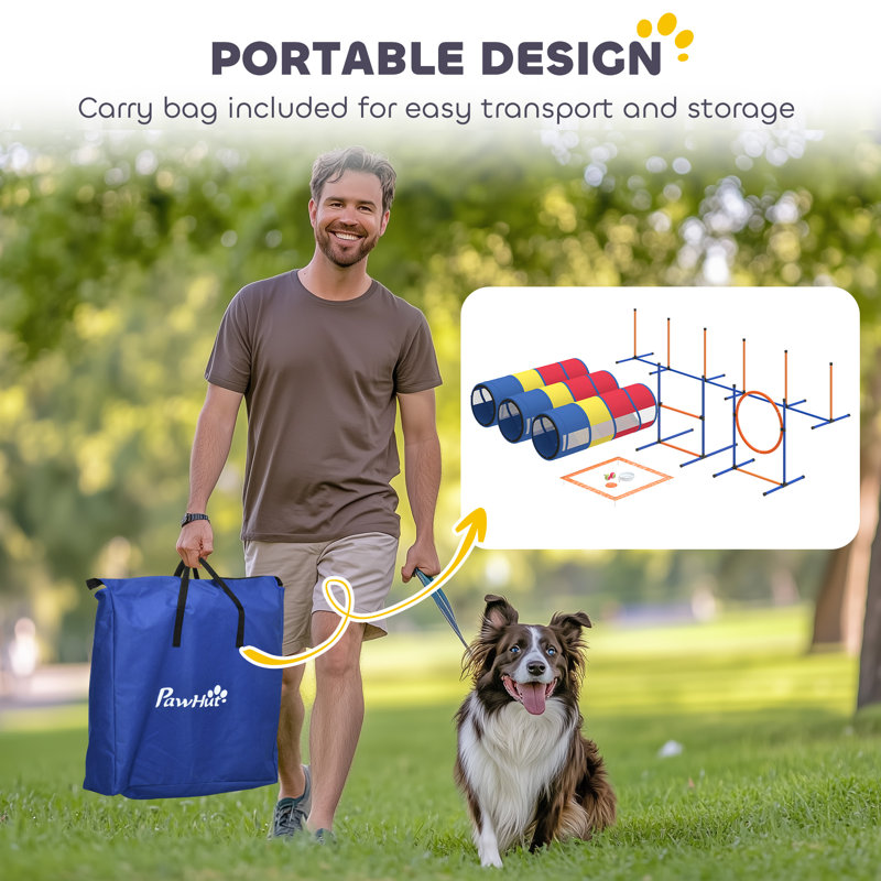 Équipement de dressage d'agilité pour chien, parcours d'obstacles pour chien 11 pièces