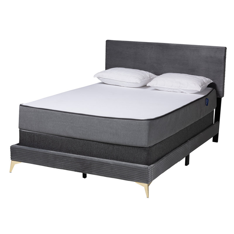 Grand lit standard capitonné Itoko, Gris