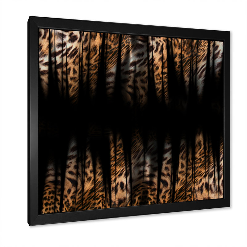 Léopard et tigre II - photographie, Impression noire sur toile encadrée, H 16 po x l 16 po x P 1 po