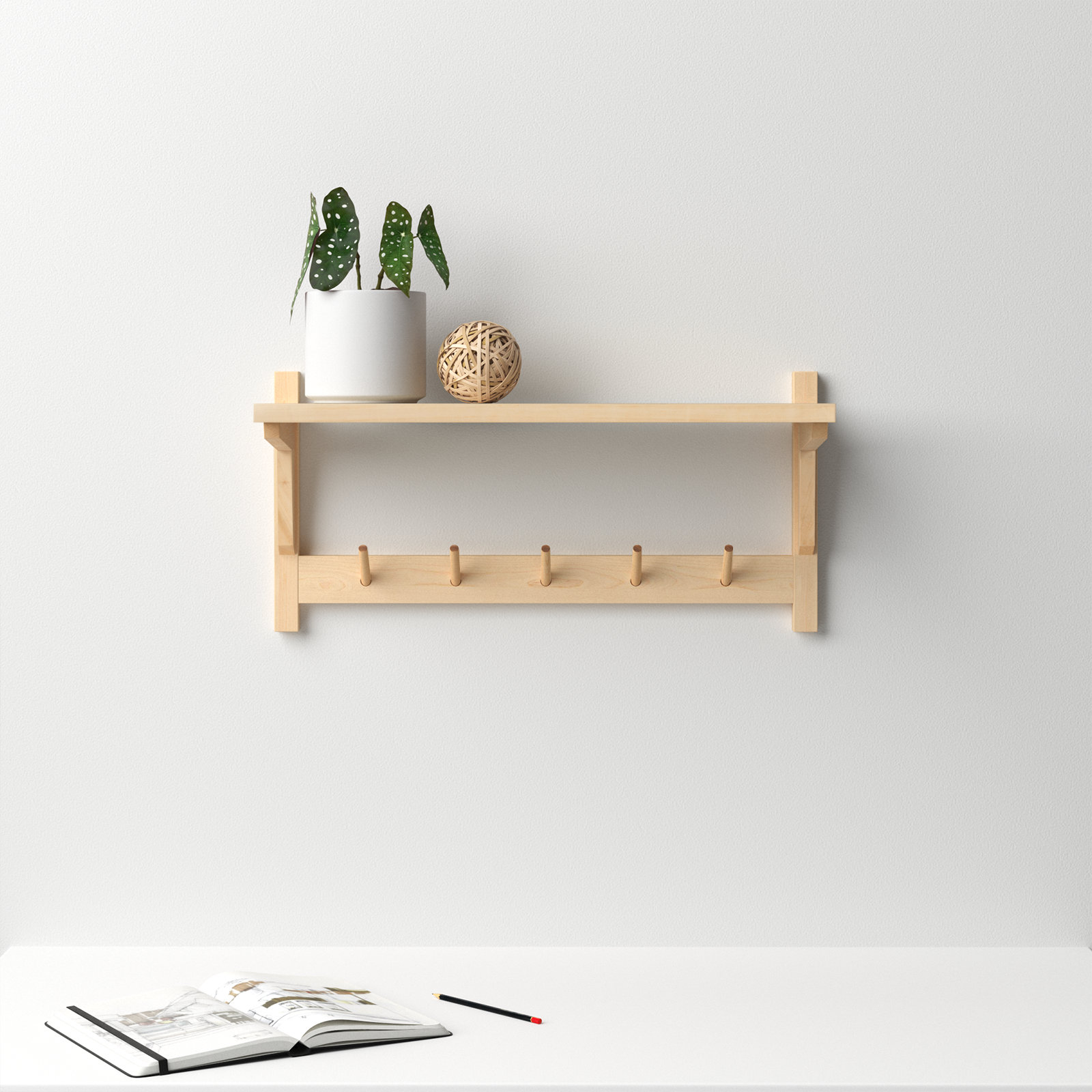 Kamini 24" Floating Shelf, Natural