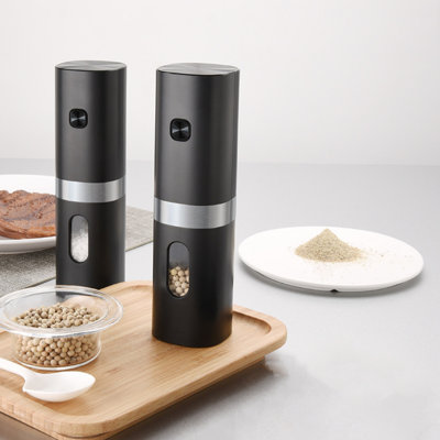 Brand Battery Powered Salt & Pepper Mill Set