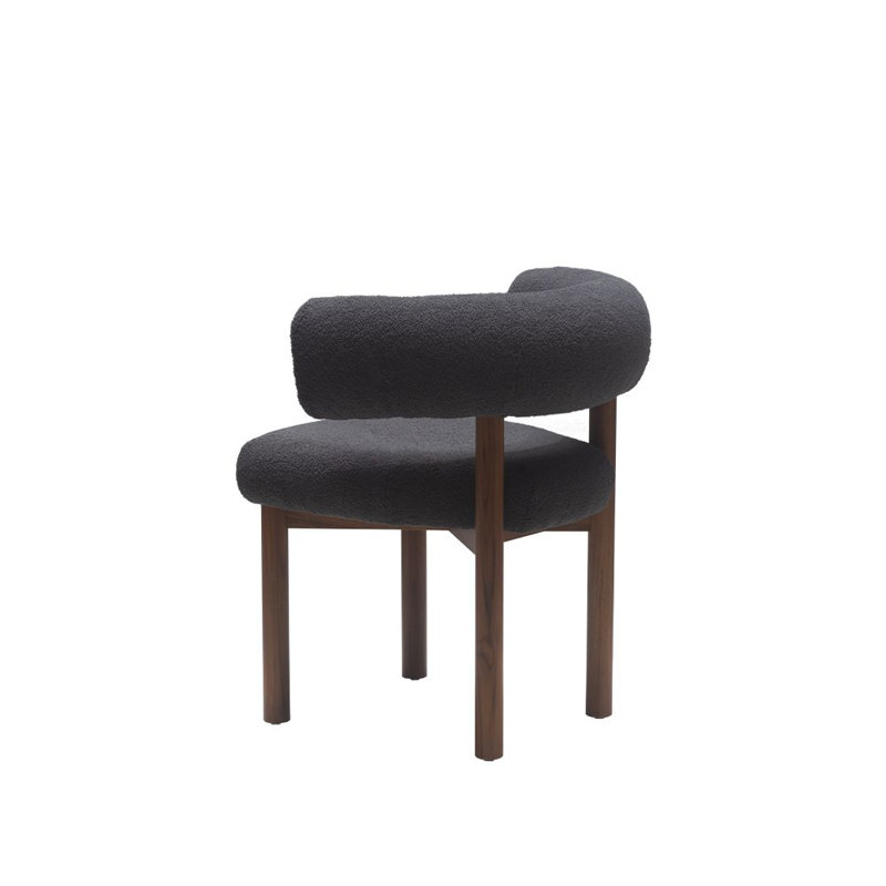 Bruno Upholstered Dining Chair, Sherpa Smoke