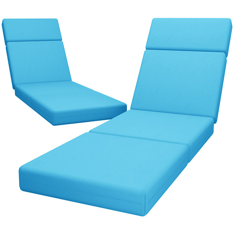 4In Chaise Lounge Cushions Outdoor(Set Of 2), 48" W x 26" D, Teal