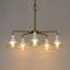 Lustre rond 5 lumières avec verre blanc et doré