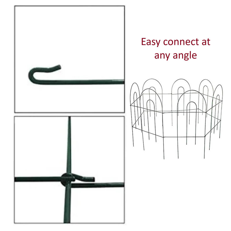Noraida 32'' H x 120'' W Green Metal Border Fencing