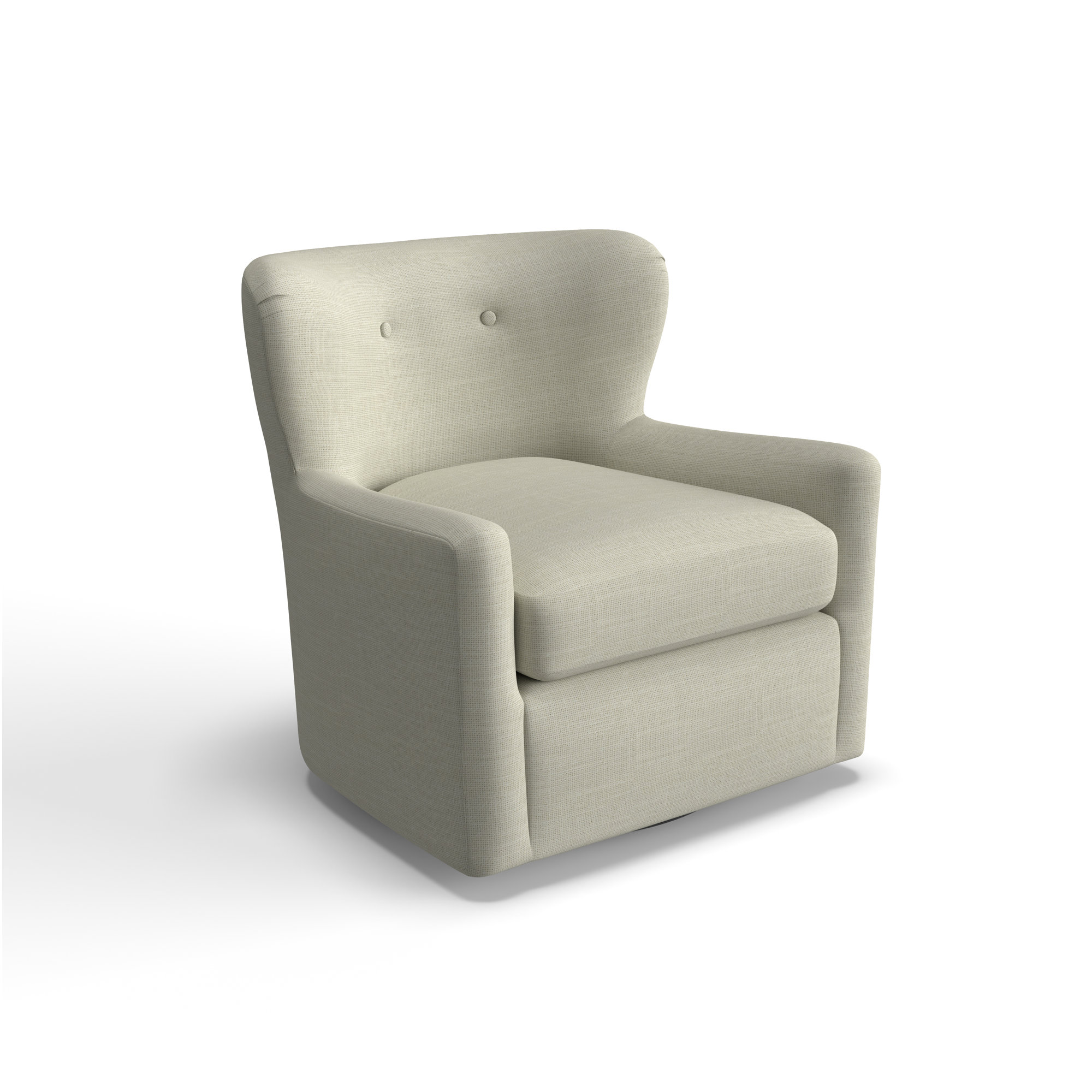 Bendigo Upholstered Swivel Barrel Chair, Cream Performance Weave