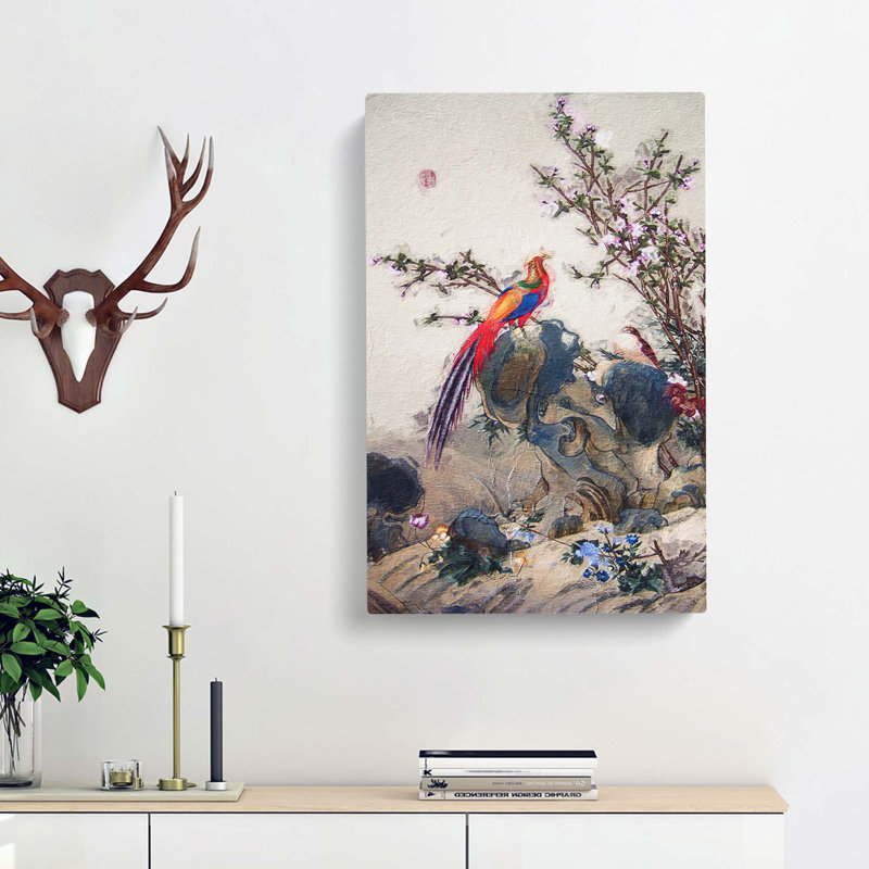 Long-Tailed Bird by Lang Shining - Wrapped Canvas Painting, 76cm H x 50cm W x 3cm D