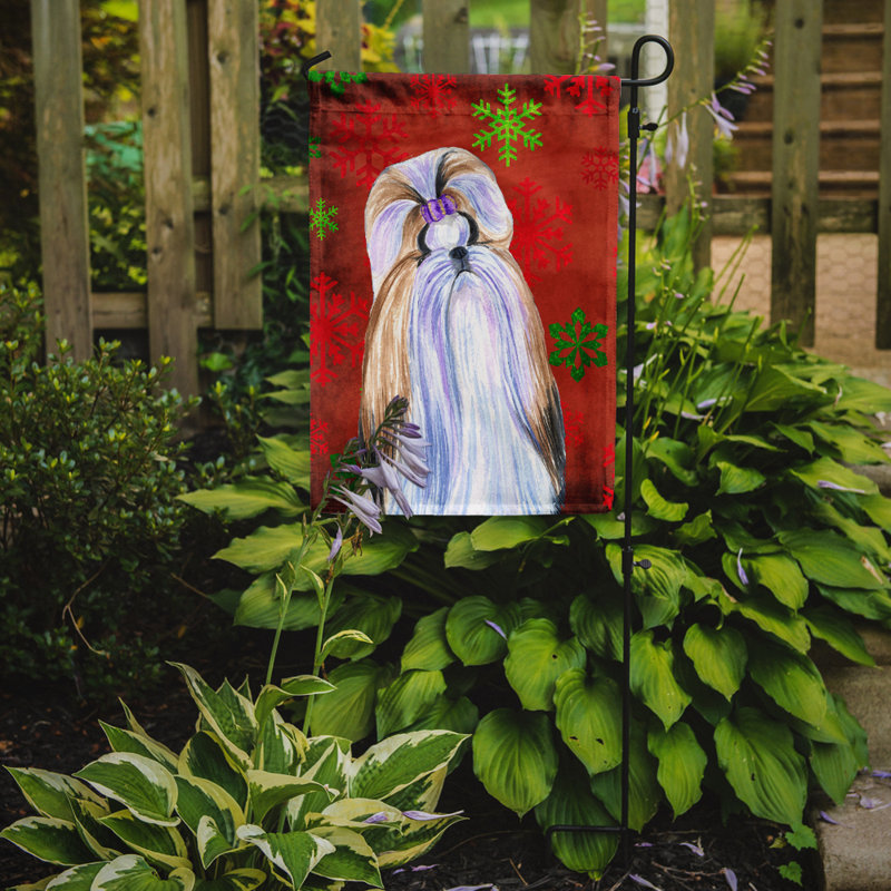 Drapeau rouge et vert Vart, Shih Tzu (beige et blanc)