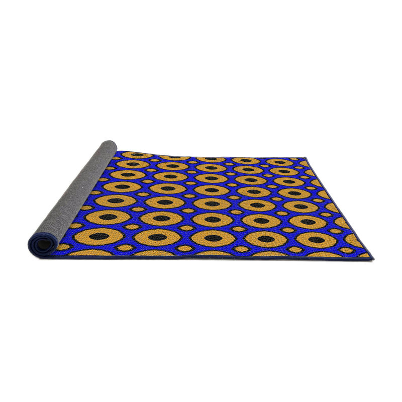 Tapis rouge / bleu Power Loom, Rond 3 pi
