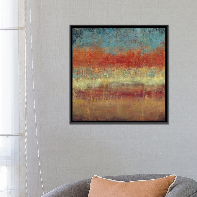 « subtil i », impression sur toile, H 18 po x l 18 po x P 1,5 po, Toile avec cadre noir, Pas de tapis