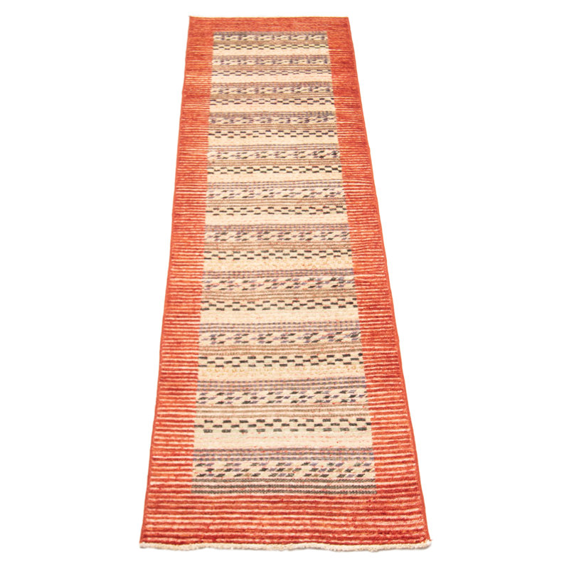 Tapis unique en laine noué à la main beige et orange nouvel âge 2 pi 6 po x 9 pi 9 po Beeliar