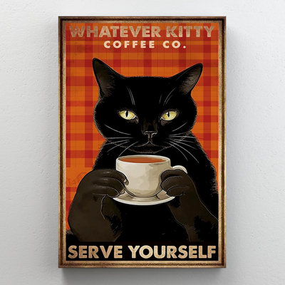 Impression sur toile, "W souhait Kitty Coffee"