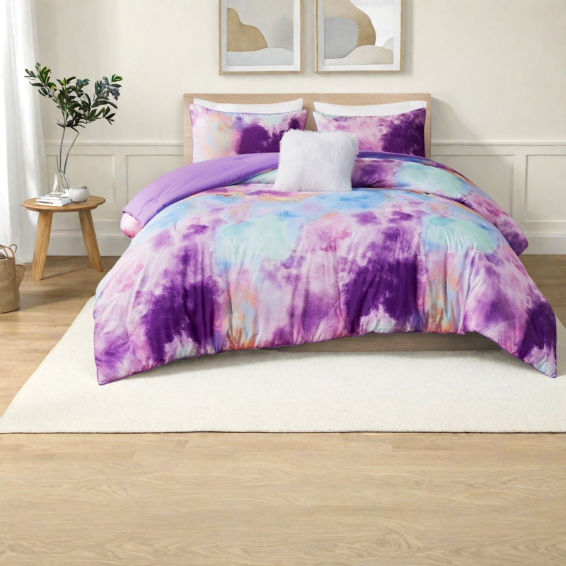 Certified Polyester Bedding Sets, Watercolor Tie Dye For Modern Home