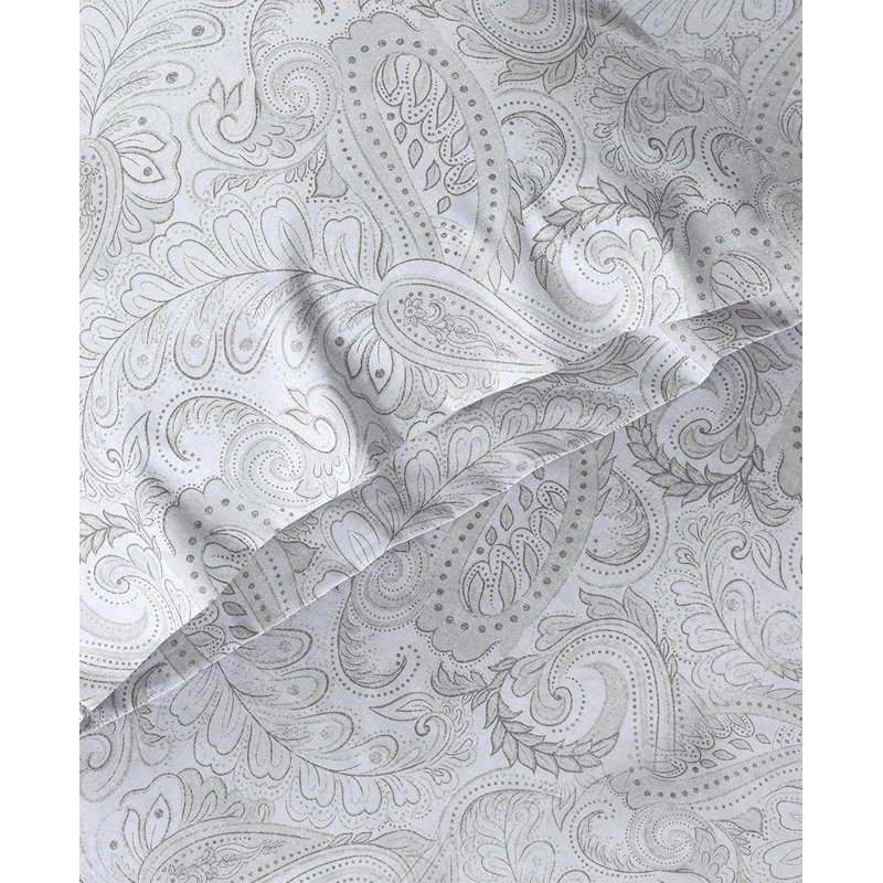 Ensemble de draps 100% coton avec poches profondes, draps en percale douillette avec ensemble de literie et de taies d'oreiller 3 pièces, gris pâle