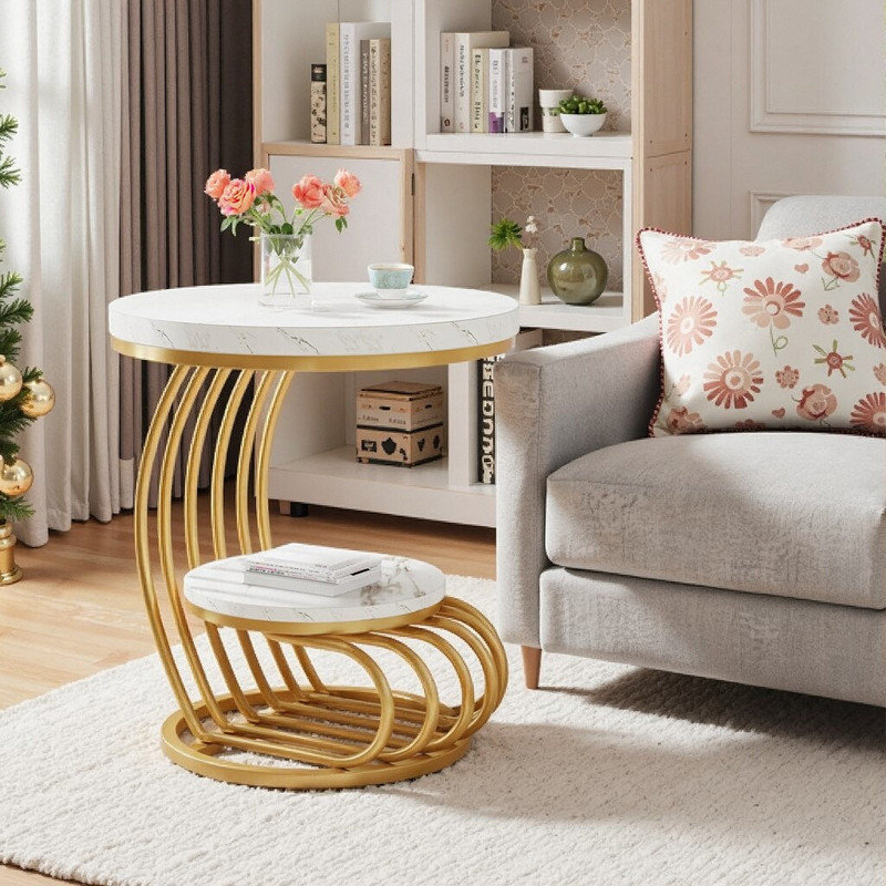 Table de bout à piédestal avec rangement Ondray
