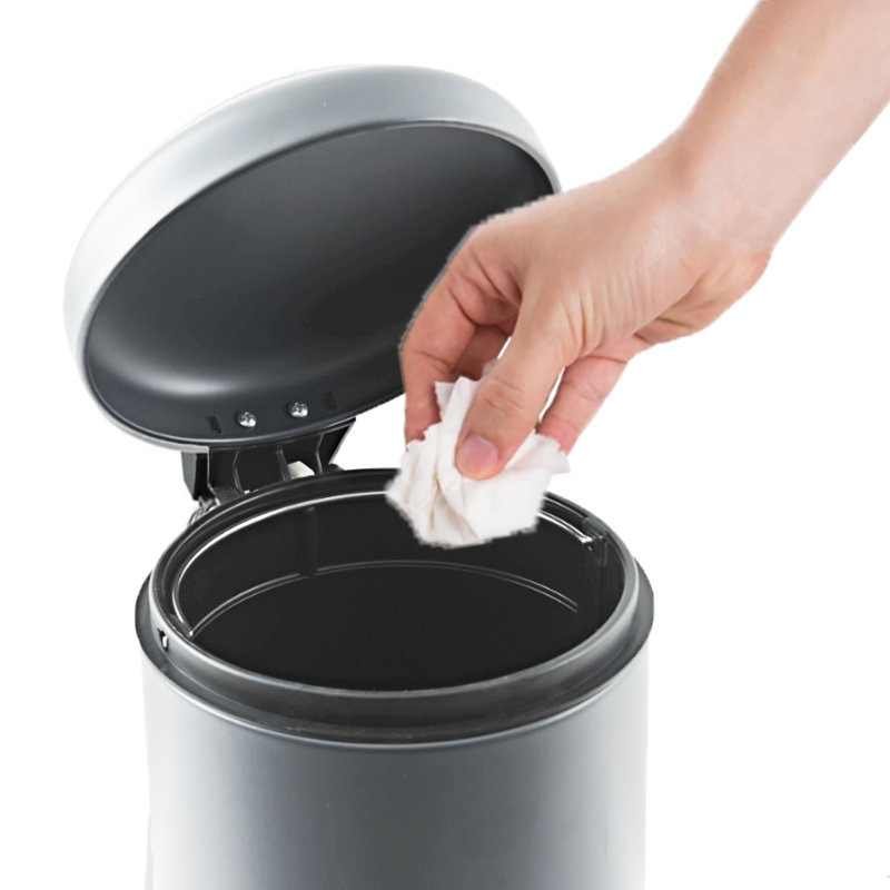 6543 Steel Step On Waste Basket - 0.8 Gallons, Steel
