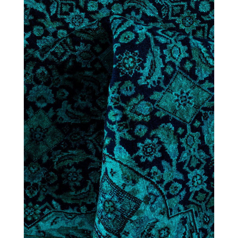 Tapis bleu nouvel âge 6 pi 8 po x 6 pi 9 po Damajae