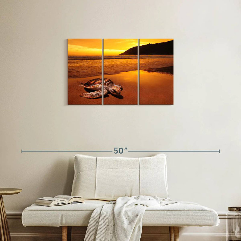 Brampt Turtle On Sunset Beach, 20" H x 33" W