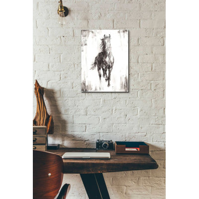 «Rustic Black Stallion I» par Ethan Harper, art mural en verre acrylique