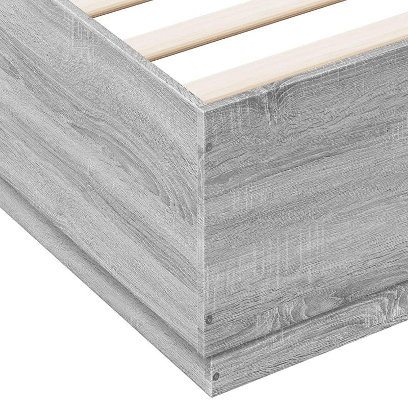 Noar Bed, King ( 150 x 200 cm), Light Gray