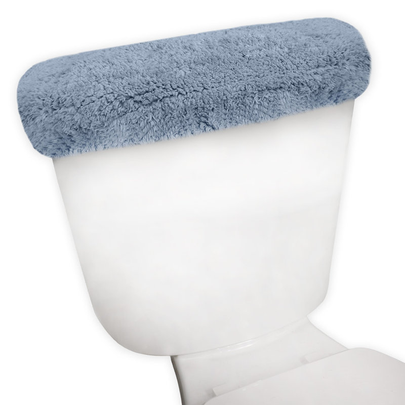 Tapis pour salle de bain Dobrinka, Bleu, 10 po x 22 po (couvercle de réservoir)