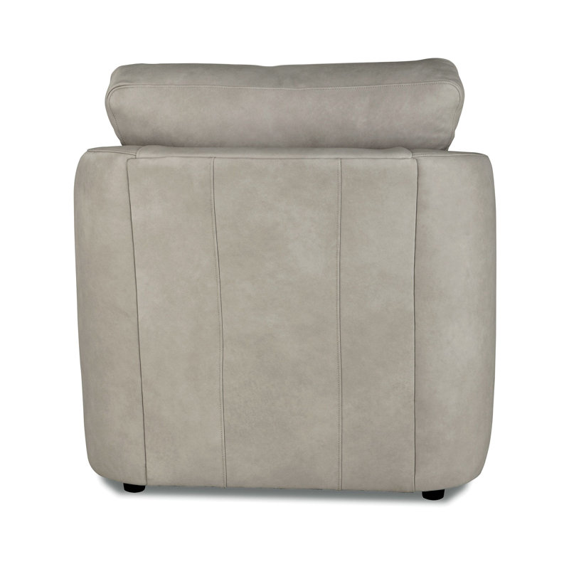 Mccoy Barrel Chair, Gray Brown Genuine Leather