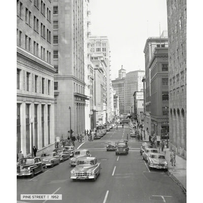 Pine Street, historique de San Francisco - reproduction de photo sur toile tendue