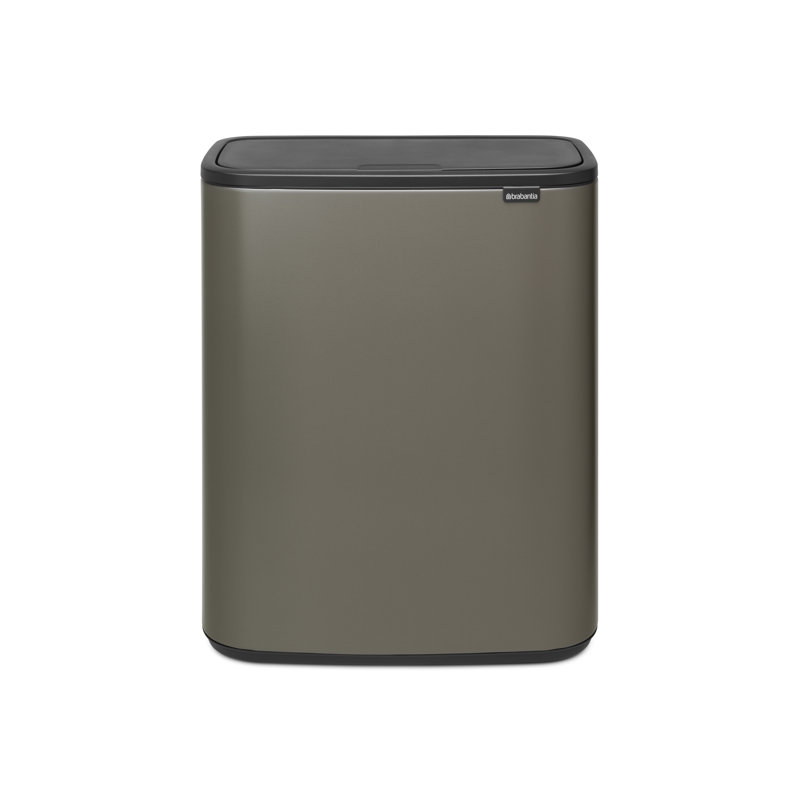 Bo Touch Bin, 60 litre, with 1 inner Plastic Bucket, Platinum
