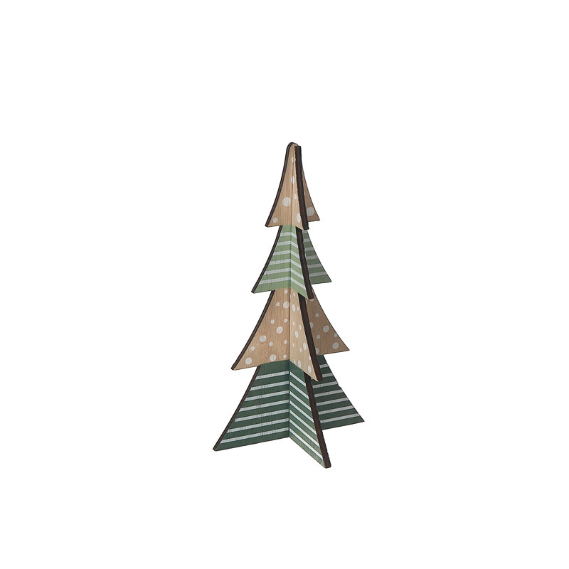 Décoration d'arbre en bois moyen, H 8 po x l 5 po x P 5 po