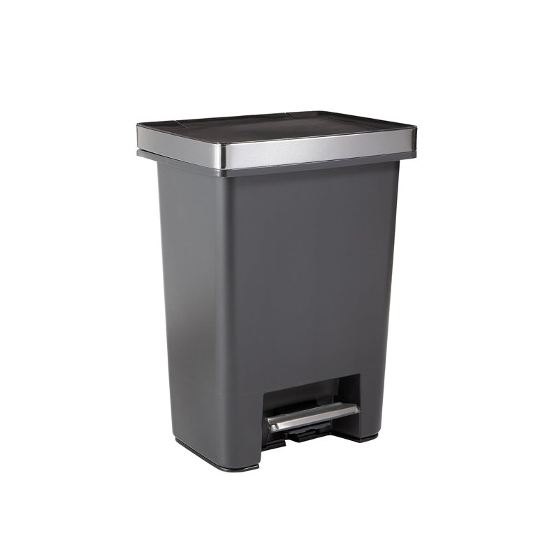 Plastic Step On Kitchen Trash Can - 19 Gallons