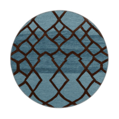 Trellis Blue Indoor and Outdoor Area Rug