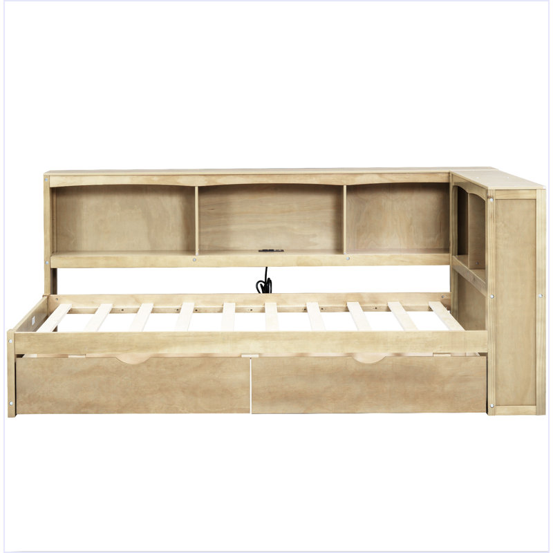 Twin Size Daybed With Two Storage Drawers, Storage Cabinets And USB Ports