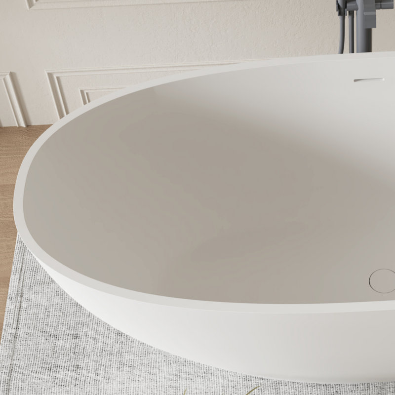 61.02'' x 29.53'' Soaking Solid Surface Bathtub, White