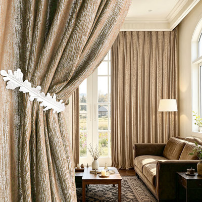 Velvet Vertical Gold Foil Hook Curtains, Modern Luxury Blackout Window Curtains, 2 Panels for Living Room Bedroom Home Decor, Multiple Colors & Sizes, All‑Season Use