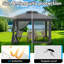 Pop Up Gazebo, 4 x 4 m Folding Garden Gazebo with Double Roof and Mesh Netting Mosquito and UV Protection Height Adjustable, Sturdy Garden Tent with Carry Bag-131600342