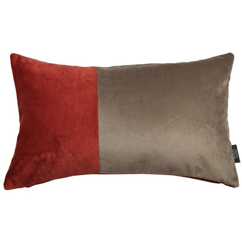 Wiggs Patchwork Rectangular Throw Pillow Cover, 30 x 50cm, Red/Brown
