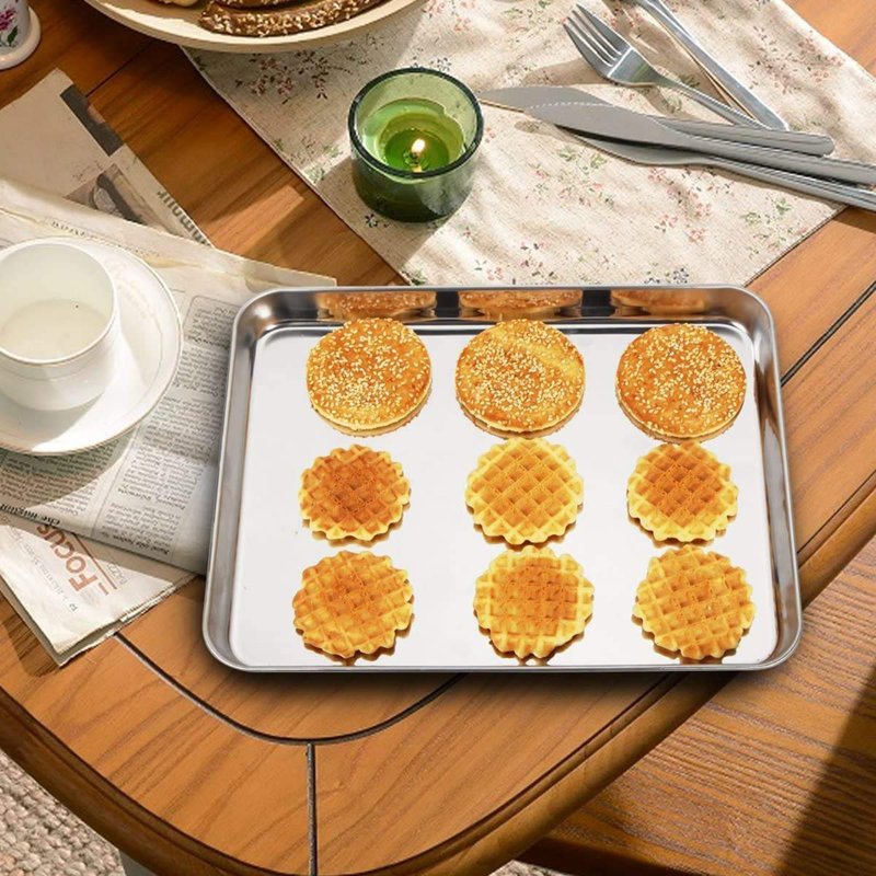 Belfry Kitchen Aikin Non-Stick Stainless Steel 4 Piece Baking Tray Set