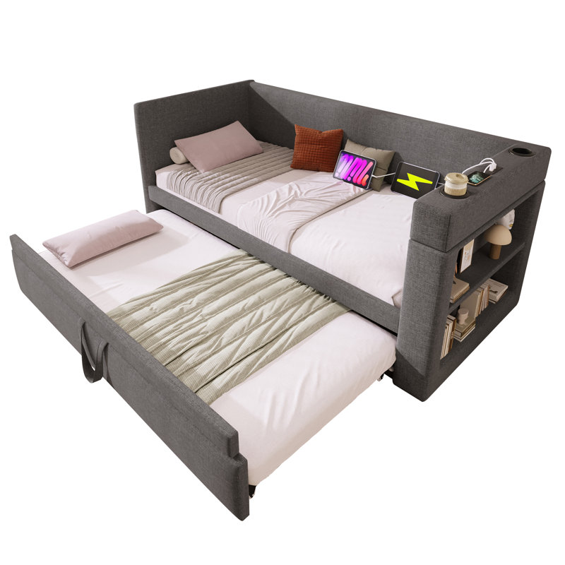 Daybed with Trundle, Grey