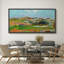 «Village On The Hill Vibrant Landscape Antique Retro Fine Art Art», impression encadrée colorée décorative-95016737-111568168