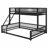 Floor Bunk Bed Frame With Ladder And Safety Guardrails-429480462-429480456