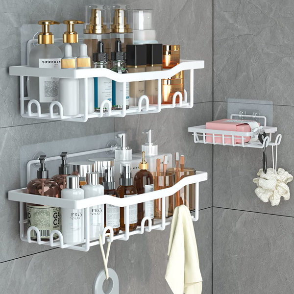 Hanging Shower Caddy Bathroom Organizer: Rustproof Shower Shelf Racks Over  Shower Head - No Drilling Inside Bath Shower Rack Shelves Over Showerhead