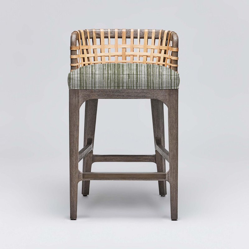 Tabouret de comptoir 26,5 po Palms, Cadre sauge / ceruse grise