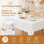 Nappe jetable blanche en plastique écologique 54 po x 108 po, imperméable pour table rectangulaire (paquet de 10)