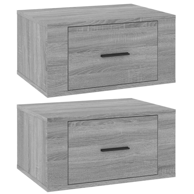 50cm W Bedside Table, Grey/Brown/Blue