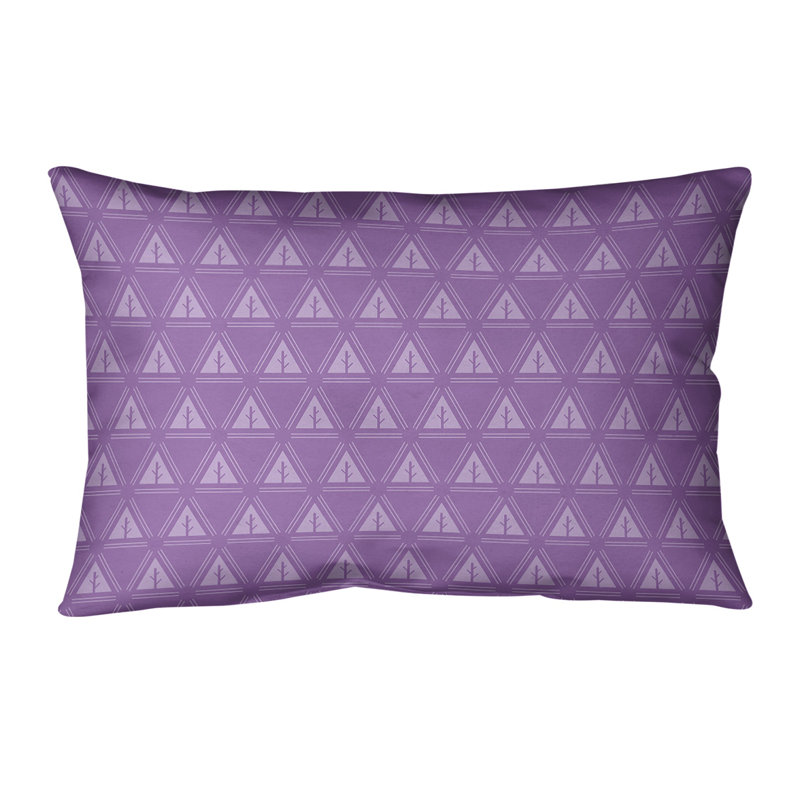 Coussin lombaire d’intérieur/d’extérieur d’arbre minimaliste classic, Violet