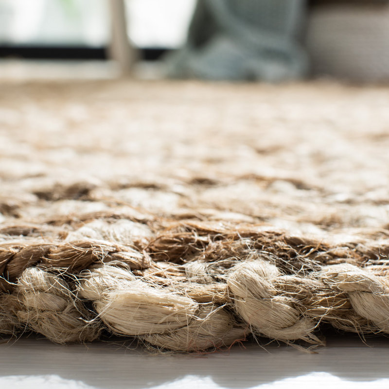 Tapis naturel en jute tissé à la main à chevrons Aerionna, Rectangle 3 pi x 5 pi