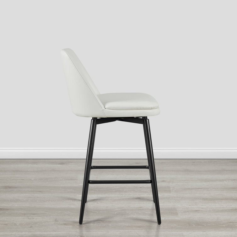 Betzalel Swivel Upholstered 27.2'' Counter Stool with Metal Frame