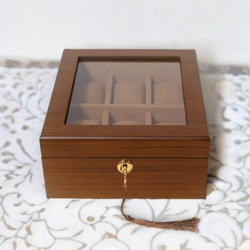 Bhriclan 6 Slot Watch Lockable Storage Box