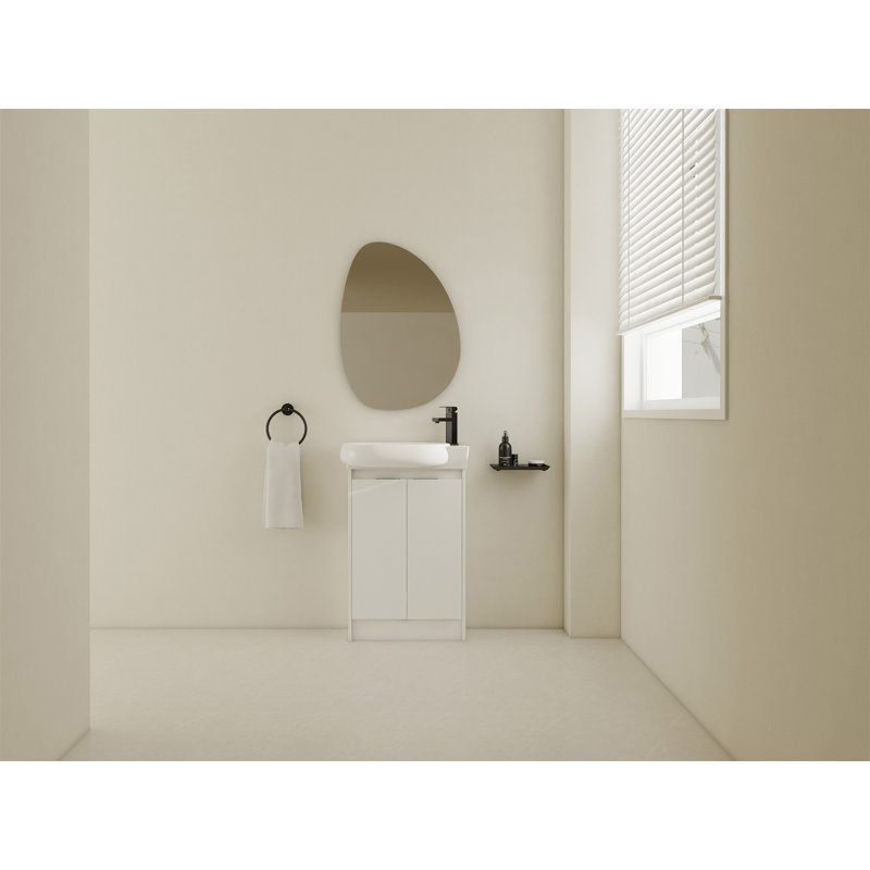 Meuble-lavabo autoportant de 23 po avec lavabo et portes à fermeture douce, Blanc
